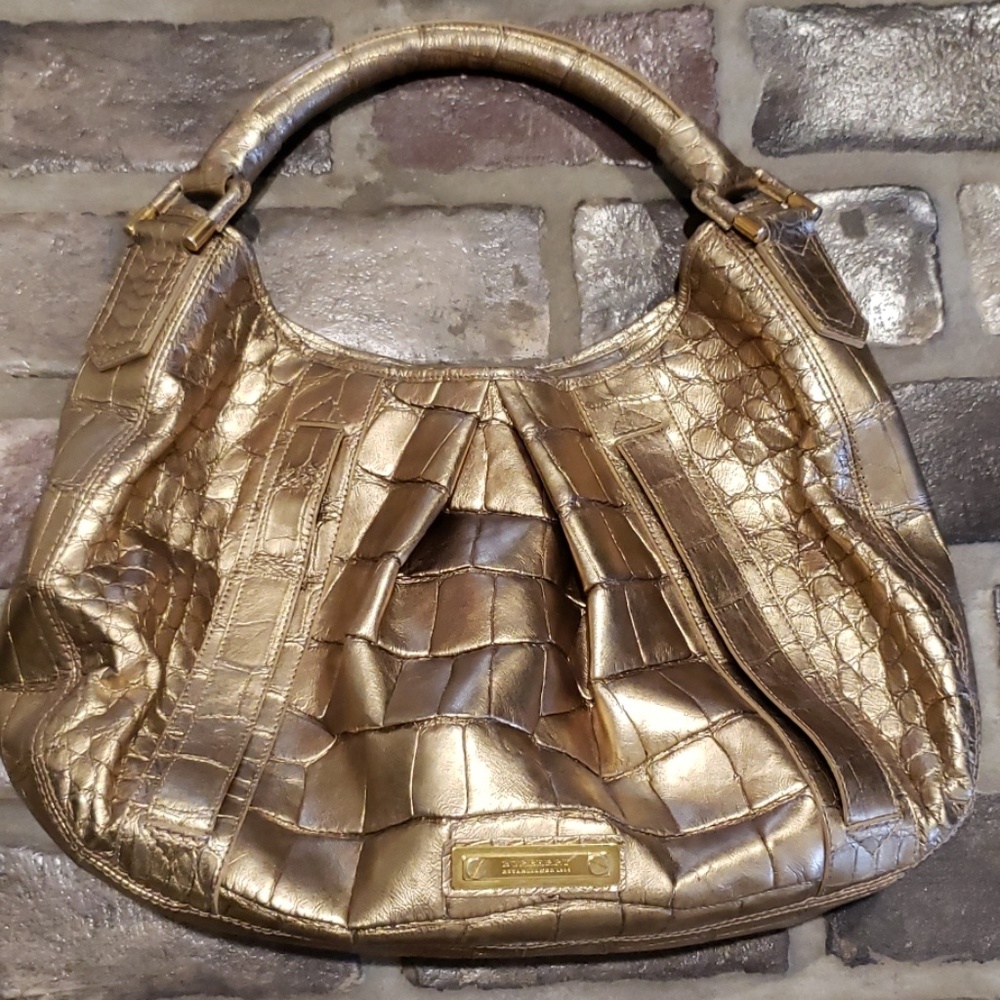 Rare Gold Crocodile Leather Burberry